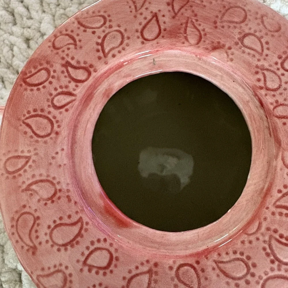 Vintage 1988 FF Fitz & Floyd Teapot Table Design Pink Roses Tea Set Lid
